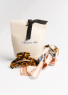 Clémence Mai Mini Gift Pack – Parisian Style Silk Scarf &amp; French Resin Hair Clip in Holiday Packaging