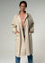 Martelle Oversized Beige Drawstring Waist Zip Up Duster Trench Coat