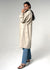 Martelle Oversized Beige Drawstring Waist Zip Up Duster Trench Coat