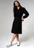 Odeon VNeck Long Sleeve Tailored Black Tencel Wrap Dress