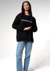 Etienne Crewneck Raglan Sleeve Oversized Cotton Black Sweater