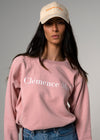 Etienne Crewneck Raglan Sleeve Oversized Cotton Pink Sweater