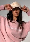 Etienne Crewneck Raglan Sleeve Oversized Cotton Pink Sweater