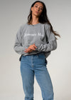 Etienne Crewneck Raglan Sleeve Oversized Cotton Grey Sweater