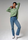 Etienne Crewneck Raglan Sleeve Oversized Cotton Green Sweater