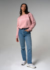 Etienne Crewneck Raglan Sleeve Oversized Cotton Pink Sweater