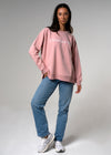 Etienne Crewneck Raglan Sleeve Oversized Cotton Pink Sweater