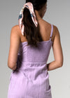 Métier Wrap Dress in lilac – cotton-linen summer essential with adjustable straps