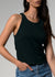 Moto Racerback Green Ribbed Cotton Tank