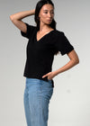 Premier VNeck Black Cotton Tshirt