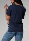 Premier VNeck Navy Cotton Tshirt