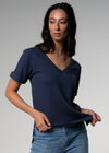 Premier VNeck Navy Cotton Tshirt