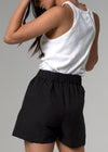 Saint Georges High Waisted Black Linen Short