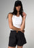 Saint Georges High Waisted Black Linen Short