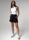 Saint Georges High Waisted Black Linen Short